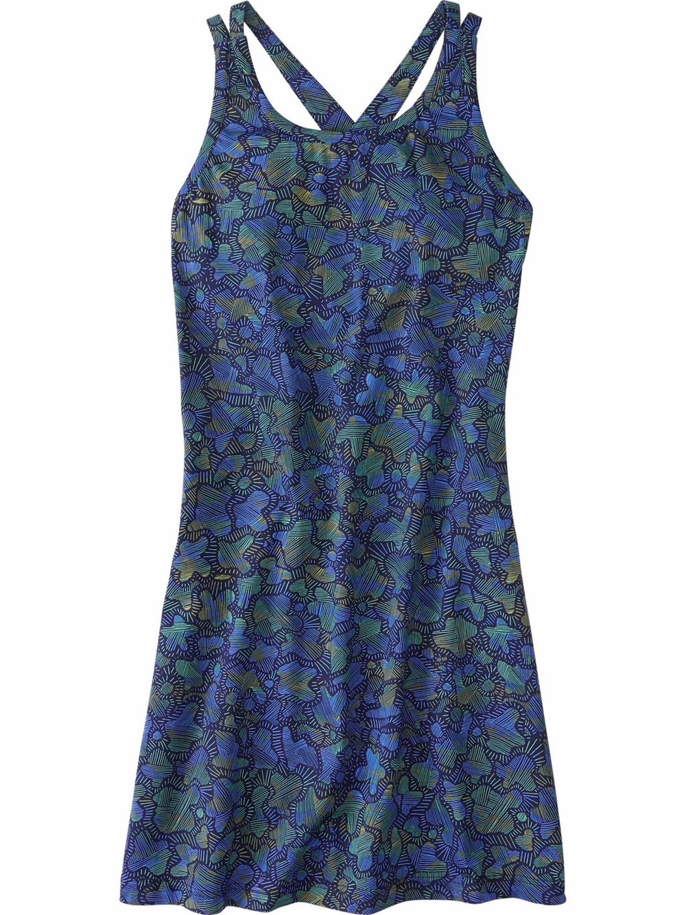 Title Nine Cirque De La Vie Athletic Swim Dress in Synergize Blue, Women’s Large